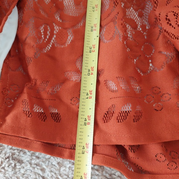 Ivy City Co. Monroe Lace Button Down Midi Dress Burnt Orange Size Medium - Picture 9 of 10